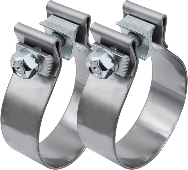 ROADFORMER 3.5 inch Exhaust Clamp Narrow Band Stainless Steel for Exhaust Pipe, Muffler and Exhaust System Repair (2 Pack) - Image 1